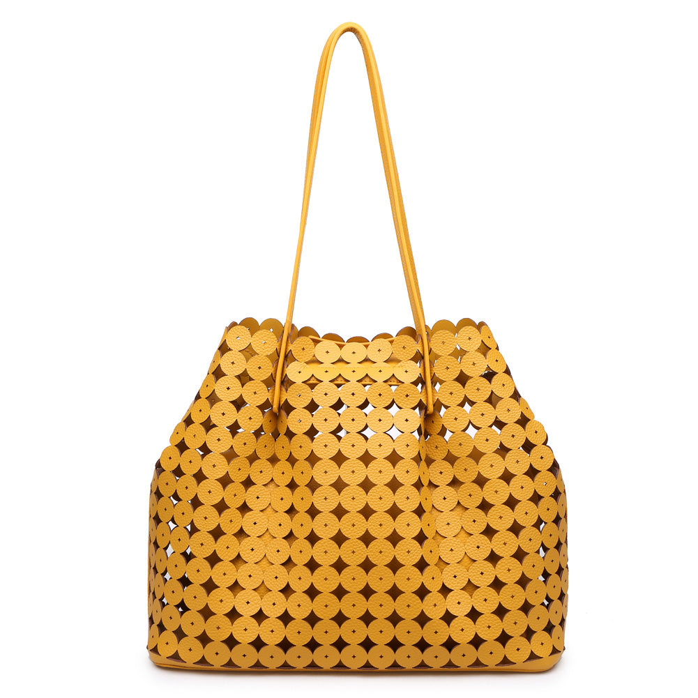 Product Image of Moda Luxe Casablanca Tote 842017110996 View 3 | Mustard