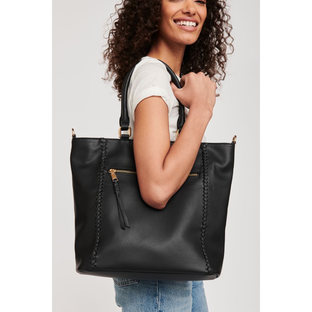 Woman wearing Black Moda Luxe Jenna Crossbody 842017127390 View 1 | Black