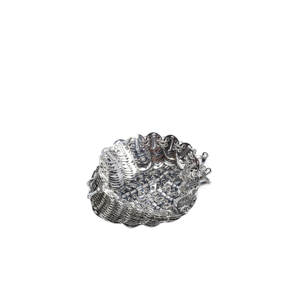 Woman wearing Silver Moda Luxe Gwen Evening Bag 842017133391 View 9 | Silver