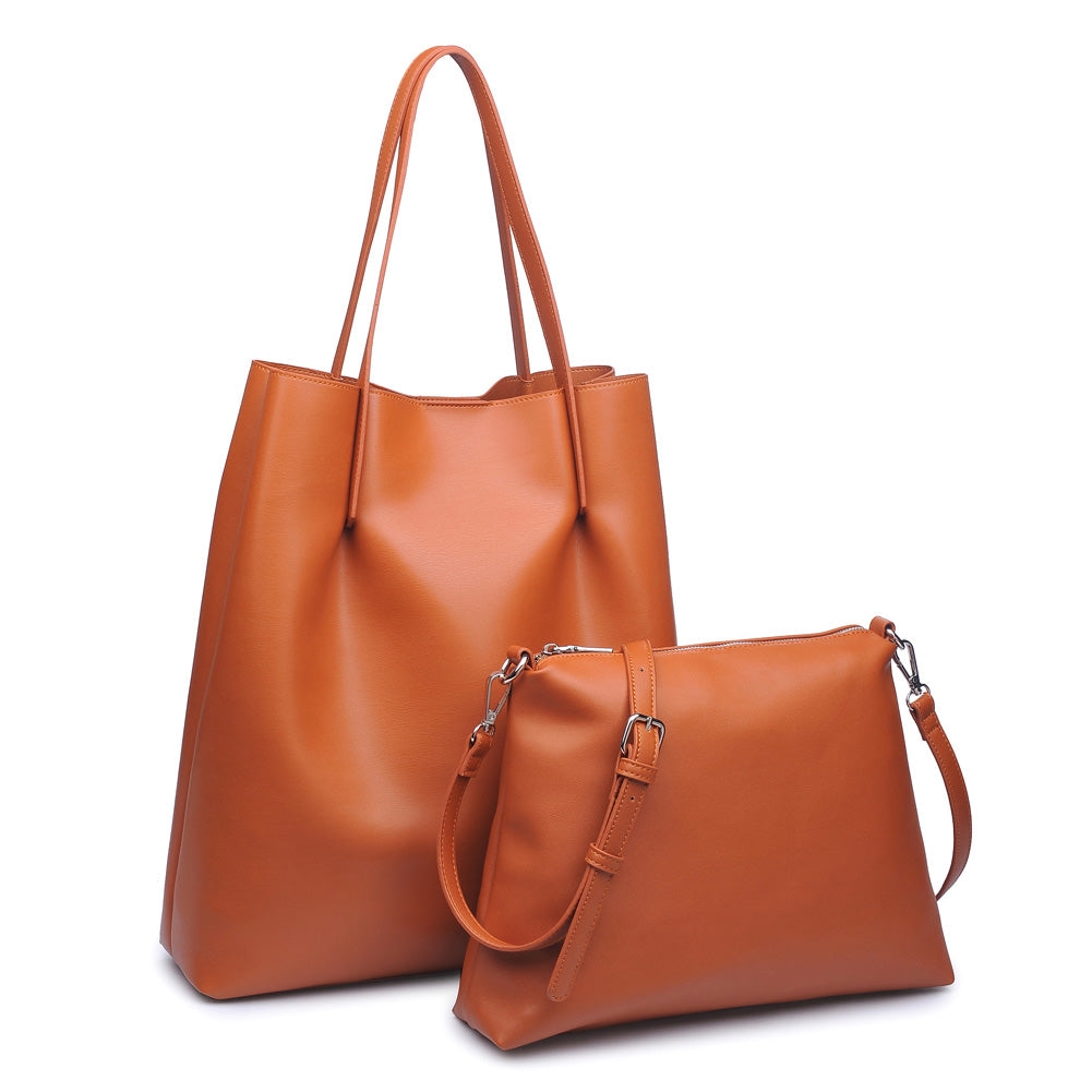 Woman wearing Tan Moda Luxe Thompson Tote 842017112754 View 2 | Tan