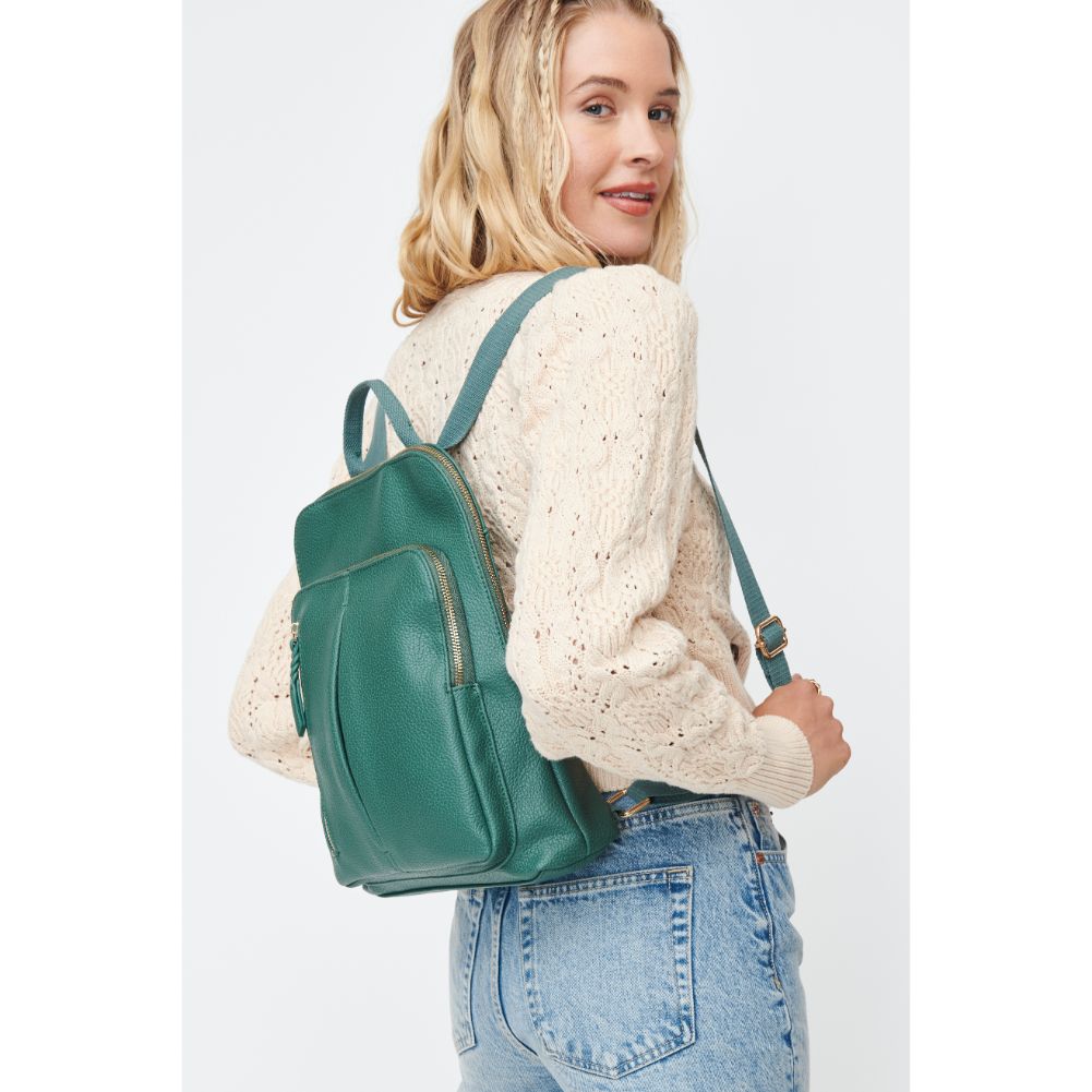 Woman wearing Emerald Moda Luxe Lily Backpack 842017130345 View 2 | Emerald