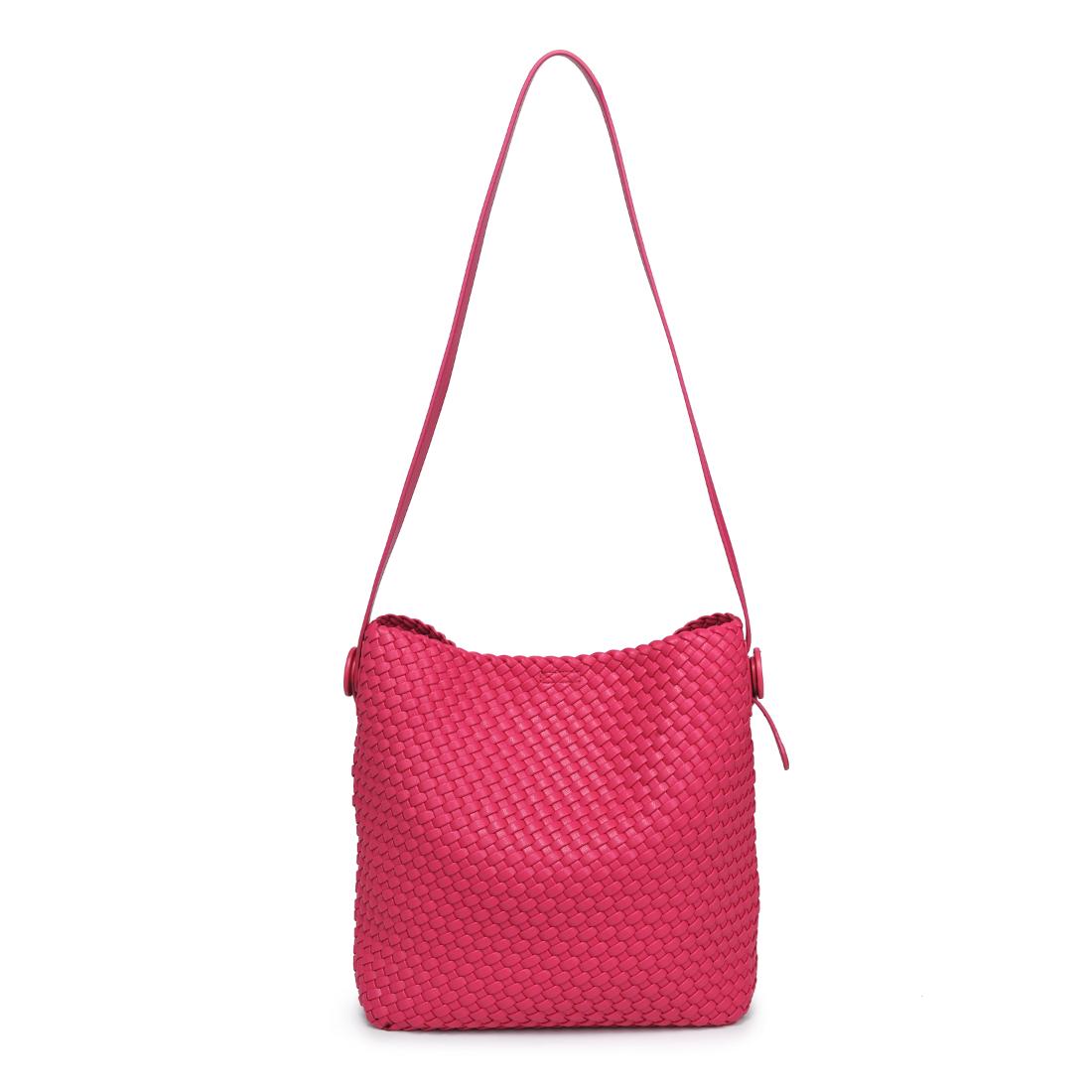 Woman wearing Fuchsia Moda Luxe Edith Hobo 842017137504 View 7 | Fuchsia