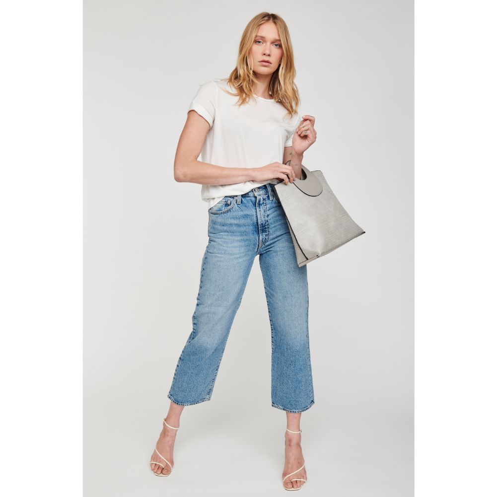 Woman wearing Grey Moda Luxe Sienna Tote 842017124689 View 3 | Grey