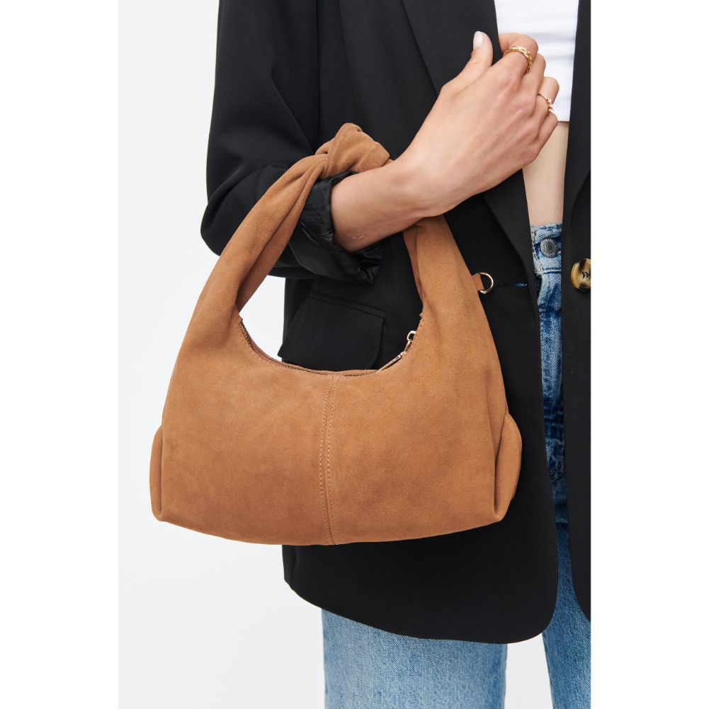 Woman wearing Tan Moda Luxe Grace Shoulder Bag 842017130413 View 4 | Tan