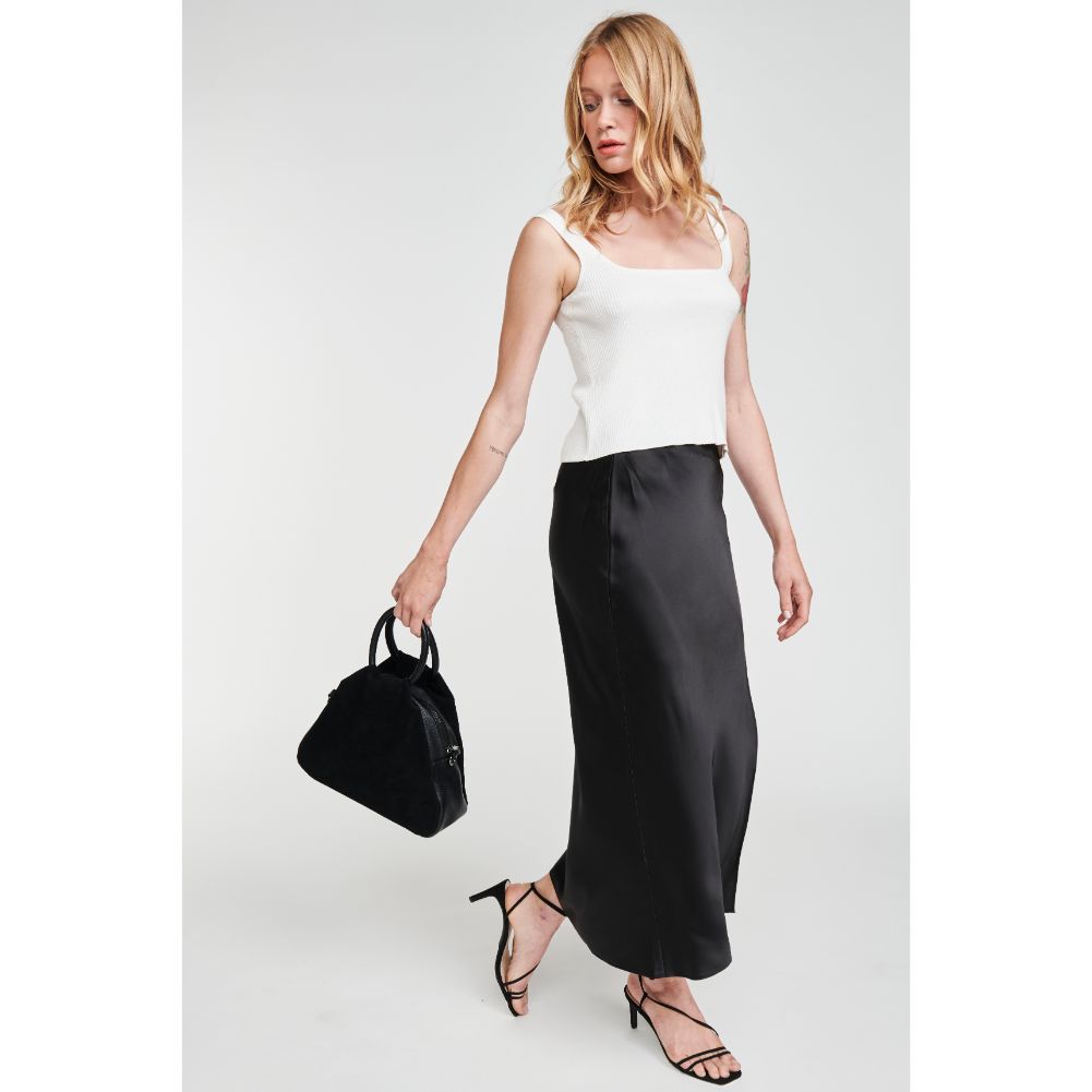Woman wearing Black Moda Luxe Addy Satchel 842017126348 View 3 | Black