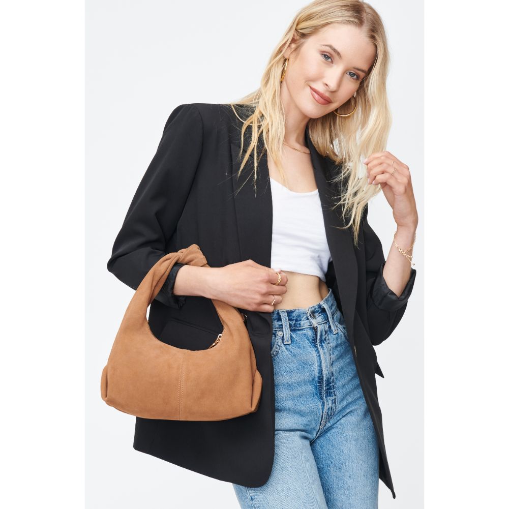Woman wearing Tan Moda Luxe Grace Shoulder Bag 842017130413 View 1 | Tan