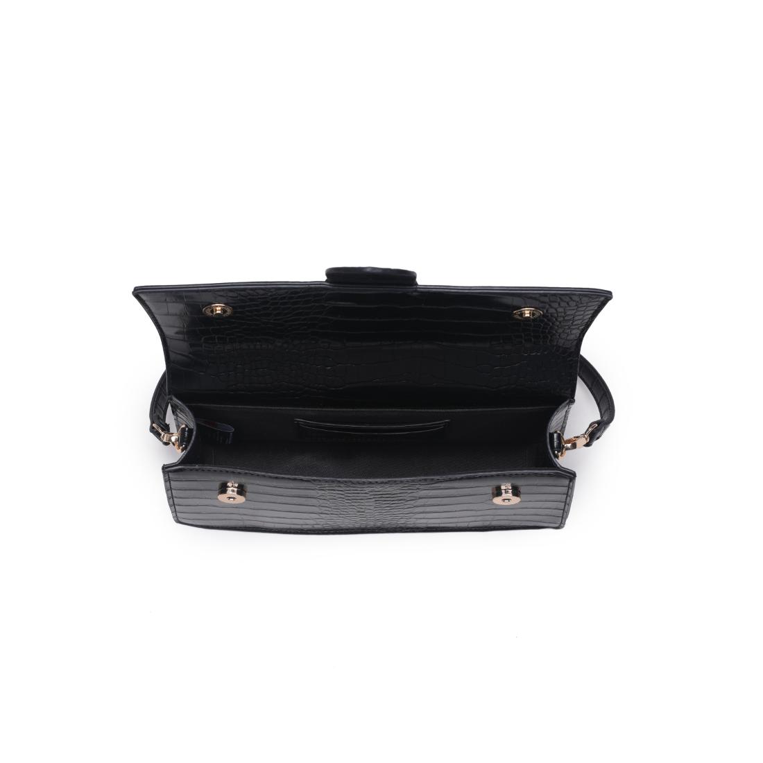Woman wearing Black Moda Luxe Violet - Croco Crossbody 842017140061 View 9 | Black