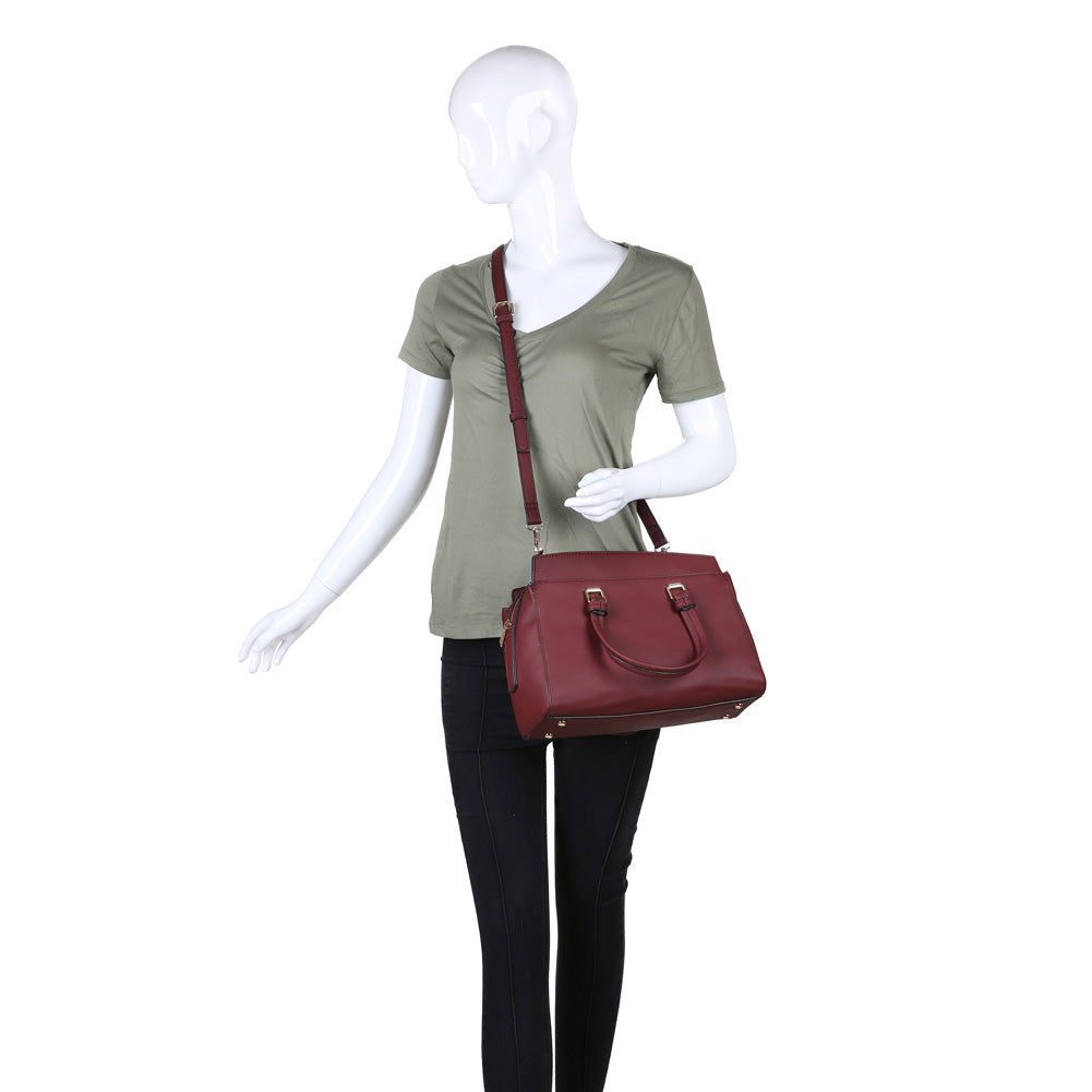 Product Image of Moda Luxe Boston Satchel 842017115717 View 5 | Burgundy