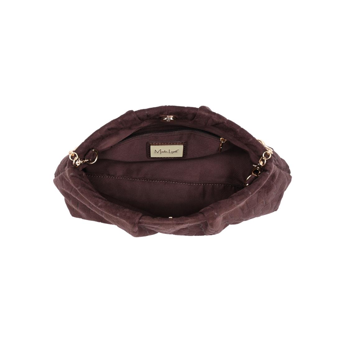 Moda Luxe Elva - Croc Embossed Faux Suede Clutch 842017142270 View 8 | Chocolate