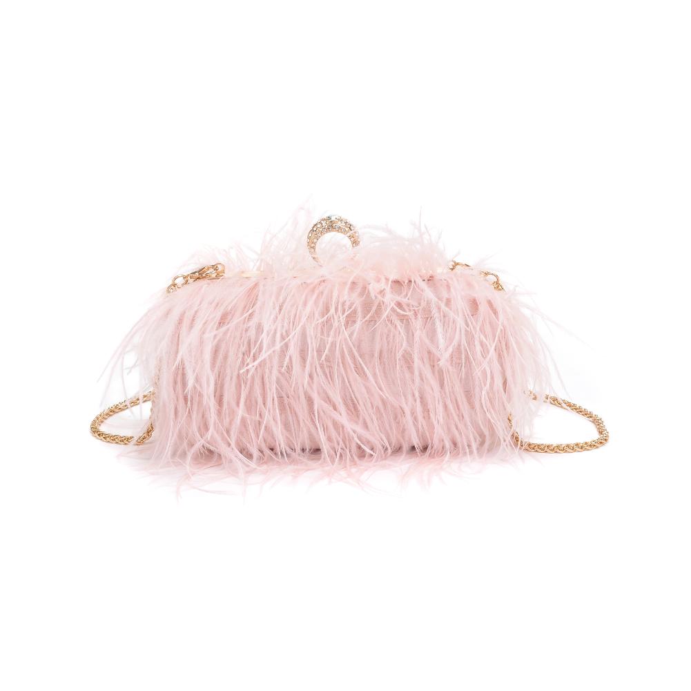 Woman wearing Soft Pink Moda Luxe Harlow Evening Bag 842017131533 View 7 | Soft Pink