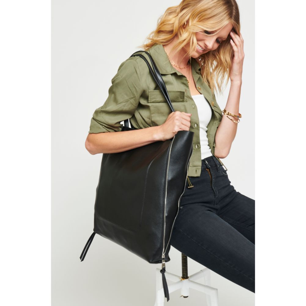 Woman wearing Black Moda Luxe Beck Tote 842017116103 View 3 | Black