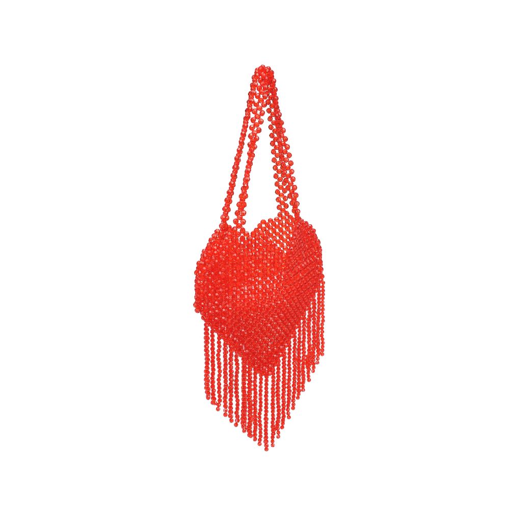 Woman wearing Red Moda Luxe Valeria Evening Bag 842017133940 View 6 | Red