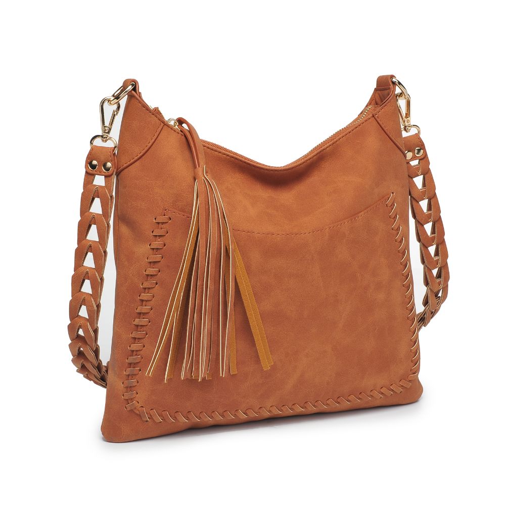 Woman wearing Tan Moda Luxe Layla Crossbody 842017129493 View 6 | Tan