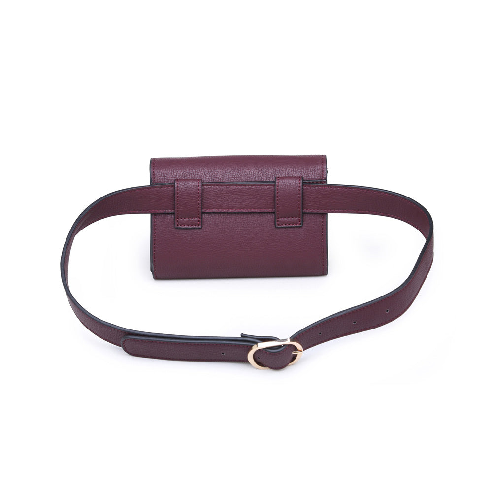 Woman wearing Burgundy Moda Luxe Vera Belt Bag 842017115748 View 7 | Burgundy