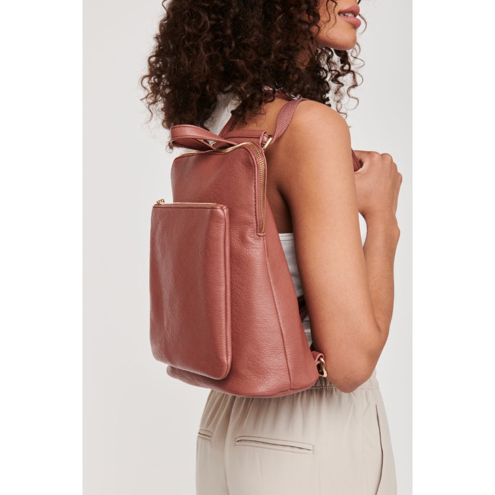 Woman wearing Rouge Moda Luxe Phoebe Backpack 842017126614 View 2 | Rouge