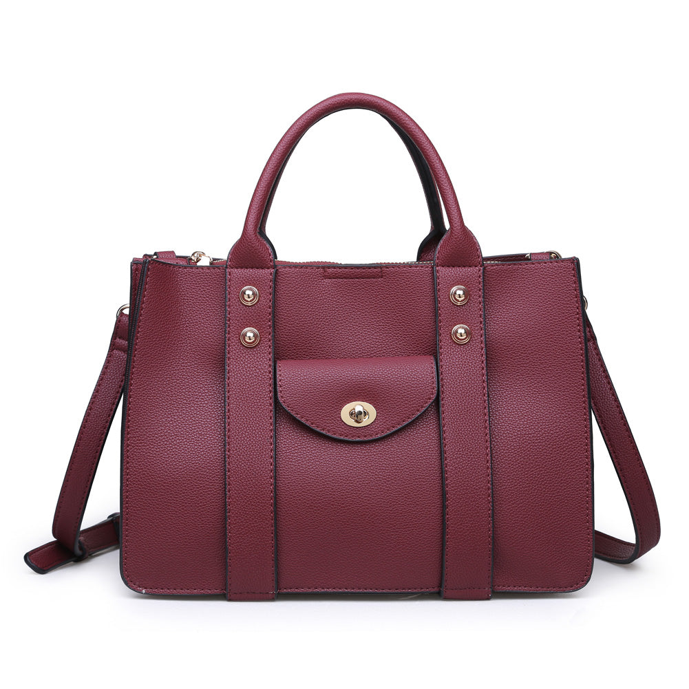 Product Image of Moda Luxe Rockefeller Satchel 842017115564 View 5 | Burgundy