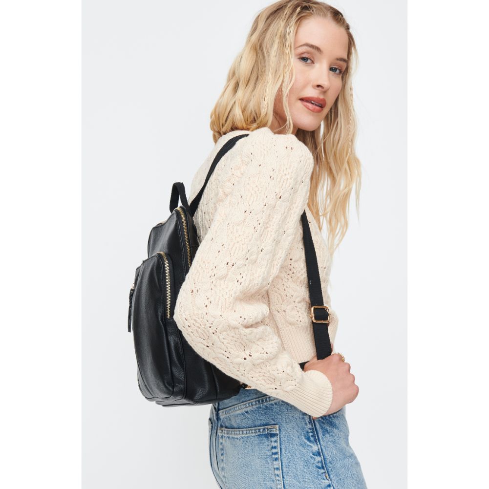 Woman wearing Black Moda Luxe Lily Backpack 842017130314 View 2 | Black