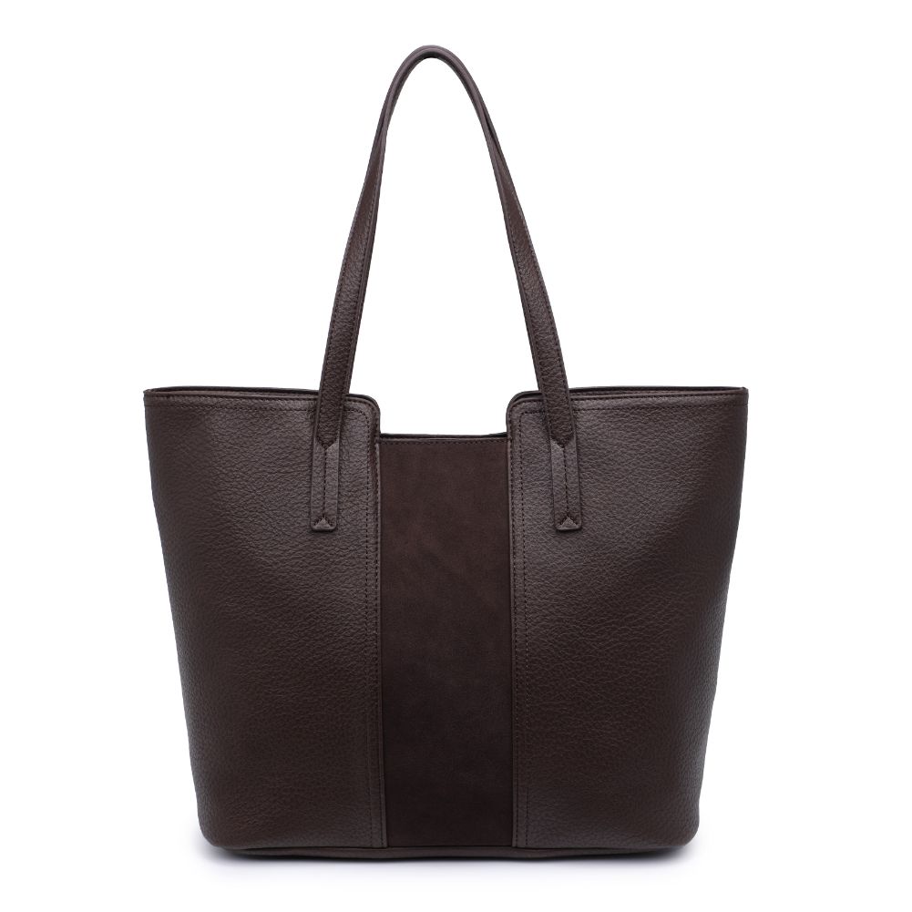 Woman wearing Espresso Moda Luxe Millie Tote 842017128687 View 7 | Espresso