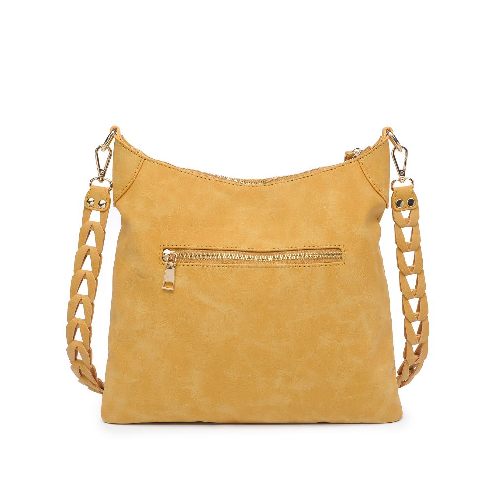 Woman wearing Mustard Moda Luxe Layla Crossbody 842017129516 View 7 | Mustard