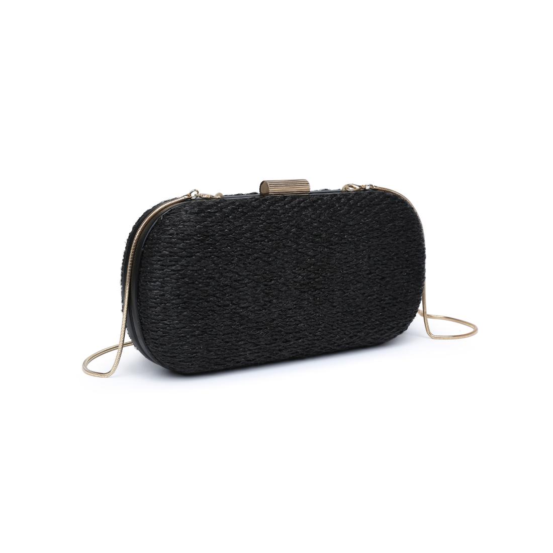 Woman wearing Black Moda Luxe Quinn Evening Bag 842017141266 View 6 | Black