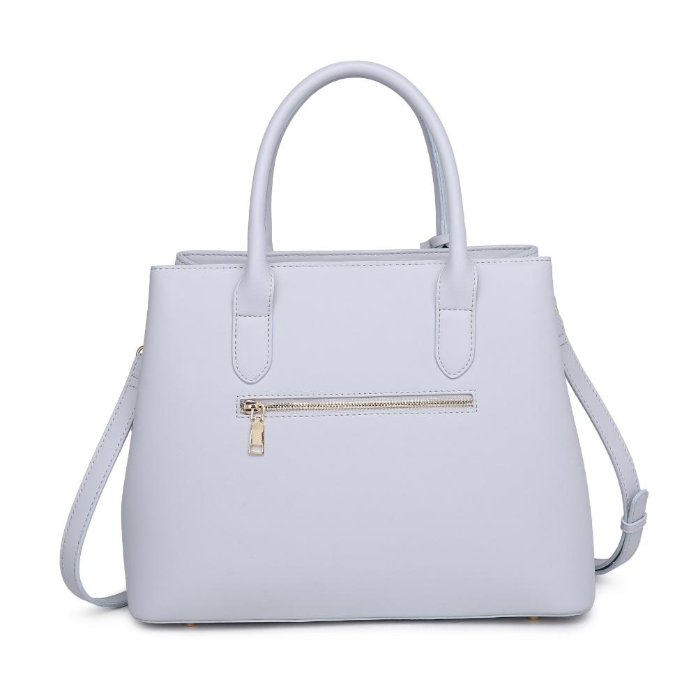 Woman wearing Dove Grey Moda Luxe Regalina Satchel 842017135333 View 7 | Dove Grey