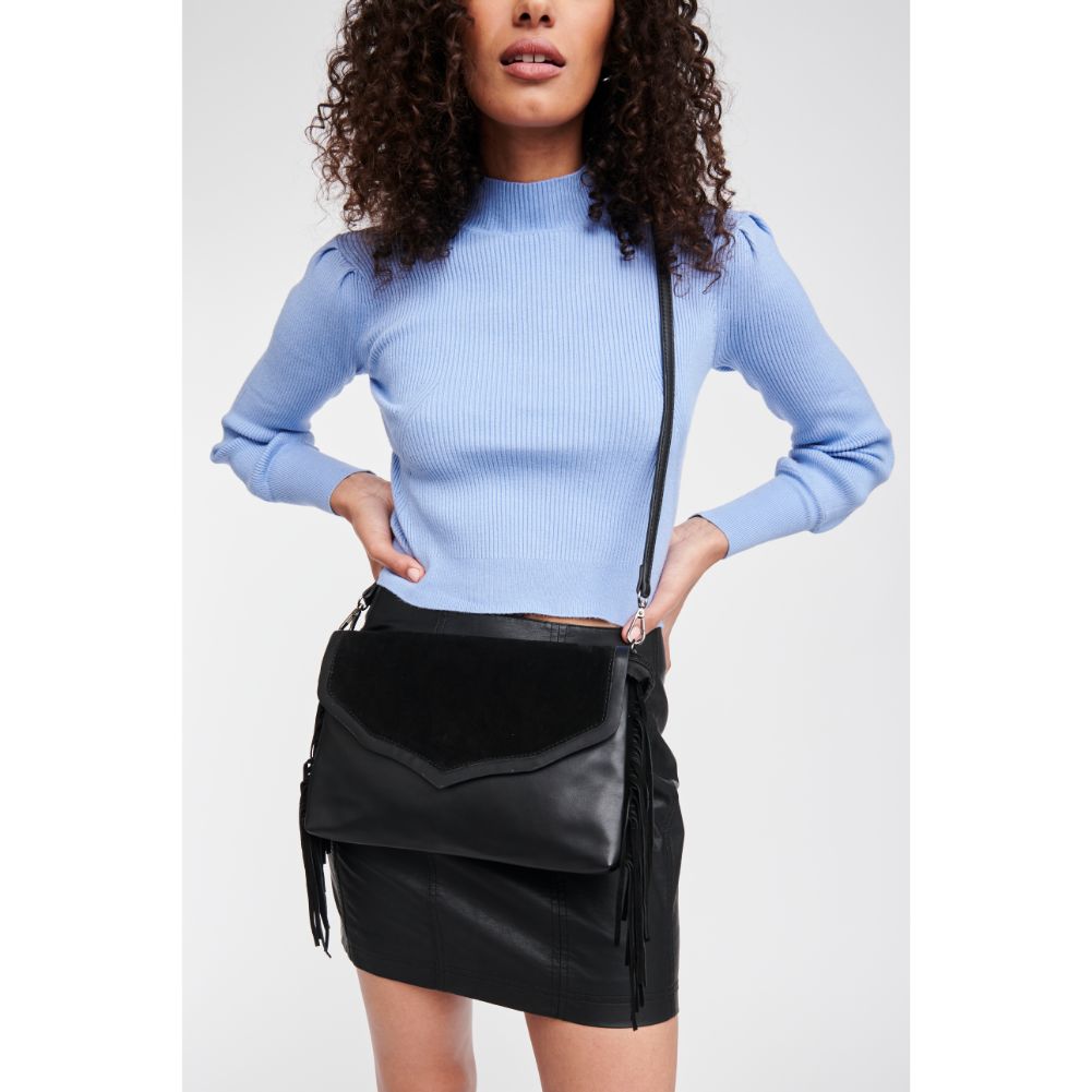 Woman wearing Black Moda Luxe Solstice Crossbody 842017101239 View 4 | Black