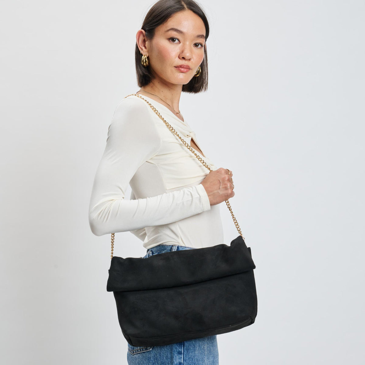 Woman wearing Black Moda Luxe Zarae Crossbody 842017140016 View 1 | Black