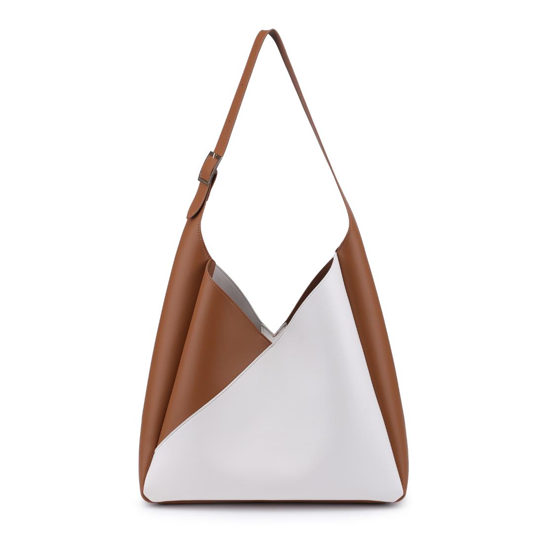 Woman wearing Ivory Tan Moda Luxe Frankie Hobo 842017138532 View 5 | Ivory Tan