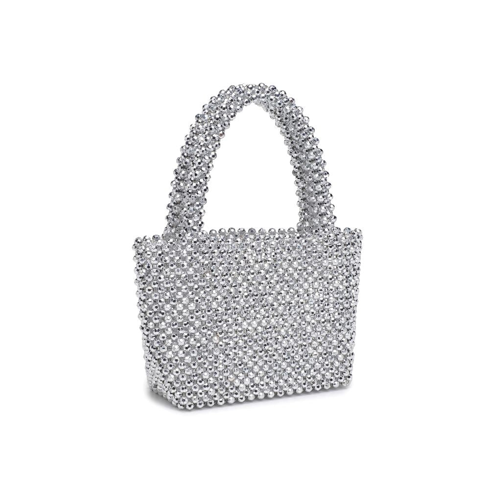 Woman wearing Silver Moda Luxe Donna Evening Bag 842017133094 View 6 | Silver