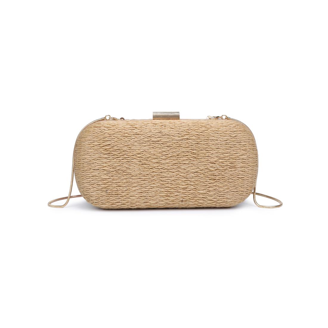 Woman wearing Natural Moda Luxe Quinn Evening Bag 842017141167 View 7 | Natural