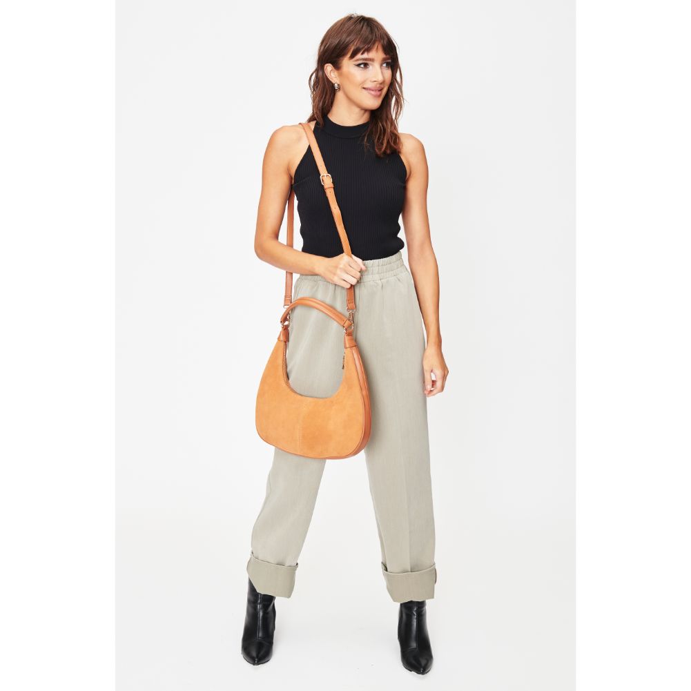 Woman wearing Tan Moda Luxe Teresa Shoulder Bag 842017128267 View 3 | Tan