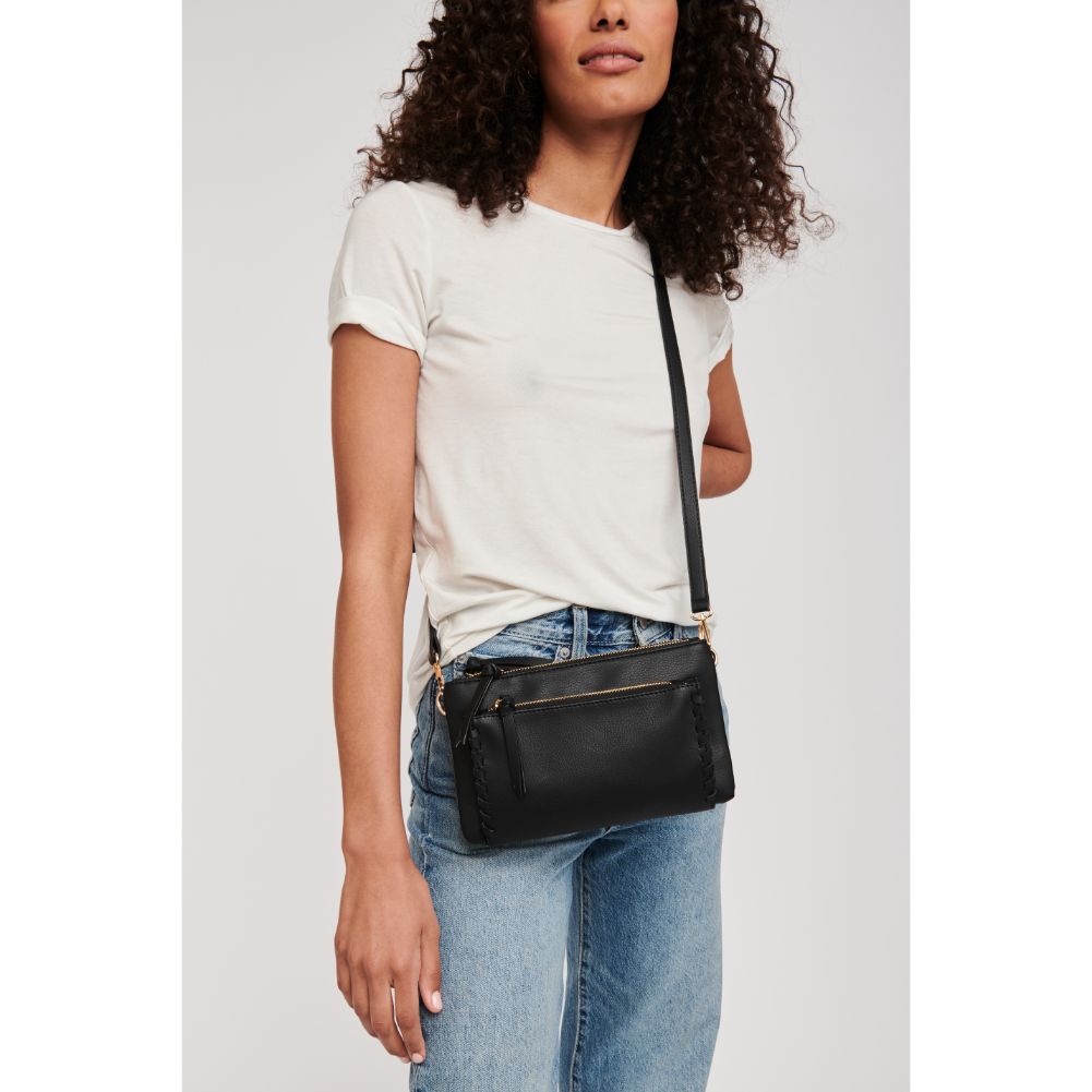 Woman wearing Black Moda Luxe Kenzie Crossbody 842017127307 View 1 | Black