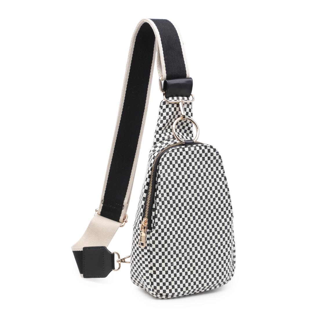Moda Luxe Regina - Checkered Sling Backpack 842017136194 View 6 | Black White