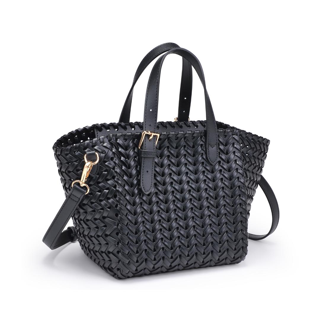 Woman wearing Black Moda Luxe Estelle Tote 842017137740 View 6 | Black