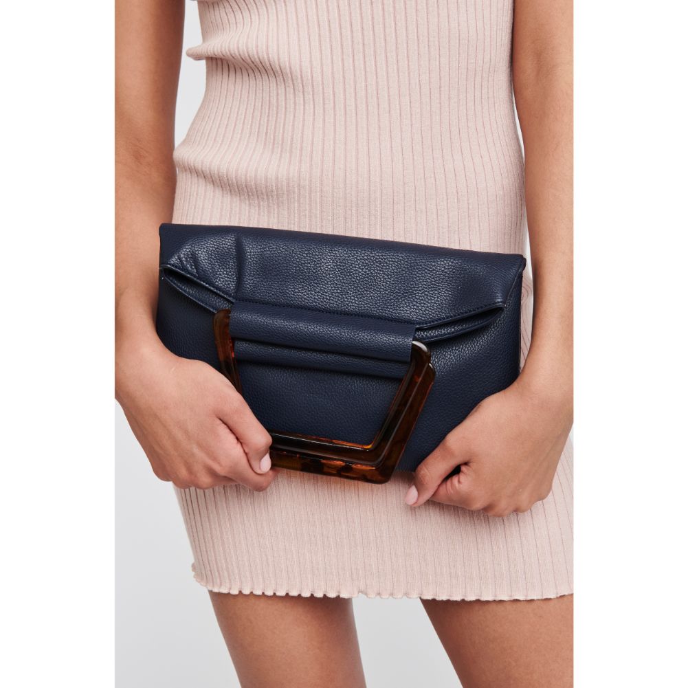 Woman wearing Navy Moda Luxe Deschanel Crossbody 842017121022 View 2 | Navy