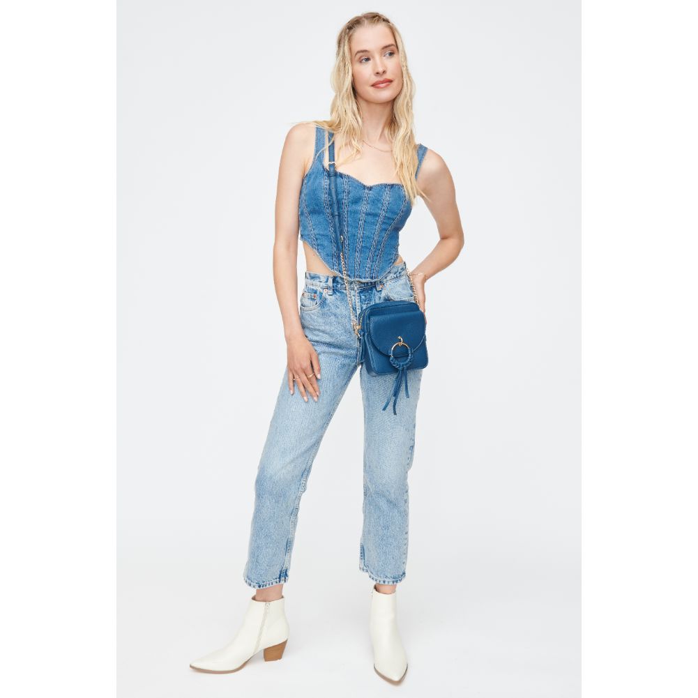 Woman wearing Denim Moda Luxe Addison Crossbody 842017130871 View 3 | Denim