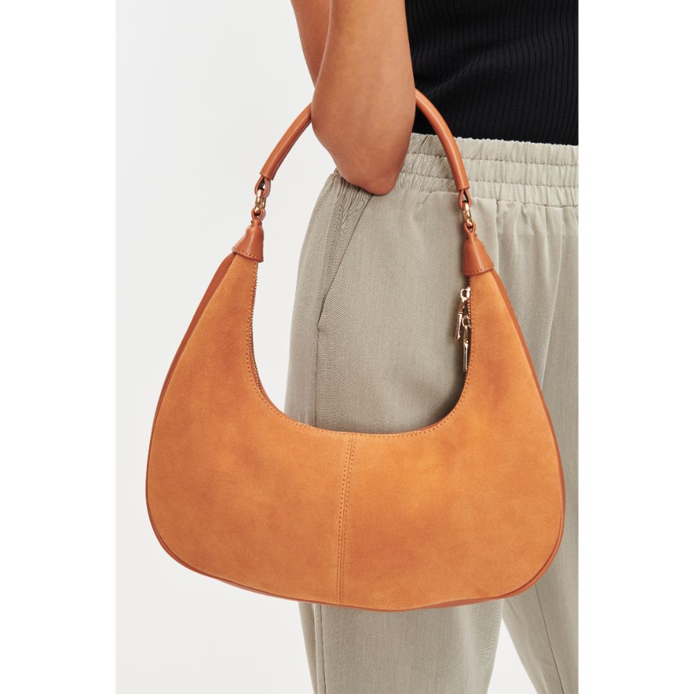 Woman wearing Tan Moda Luxe Teresa Shoulder Bag 842017128267 View 1 | Tan