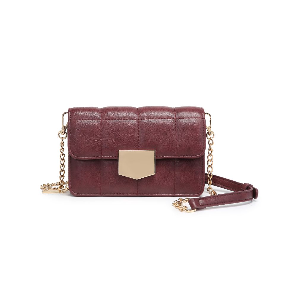 Woman wearing Merlot Moda Luxe Alina Crossbody 842017128366 View 5 | Merlot