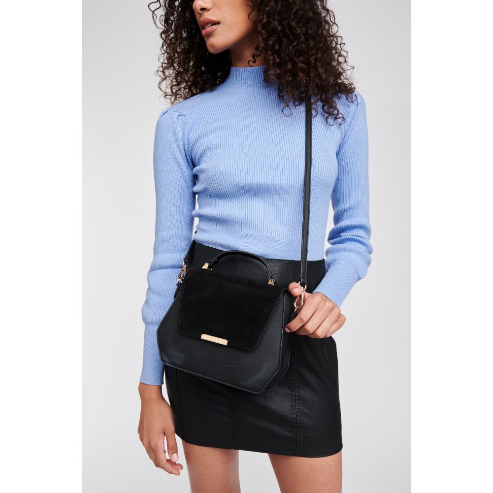 Woman wearing Black Moda Luxe Robin Messenger 842017123057 View 1 | Black