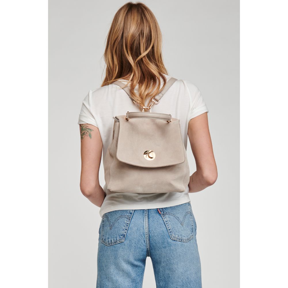 Woman wearing Dove Grey Moda Luxe Antoinette Backpack 842017112365 View 1 | Dove Grey