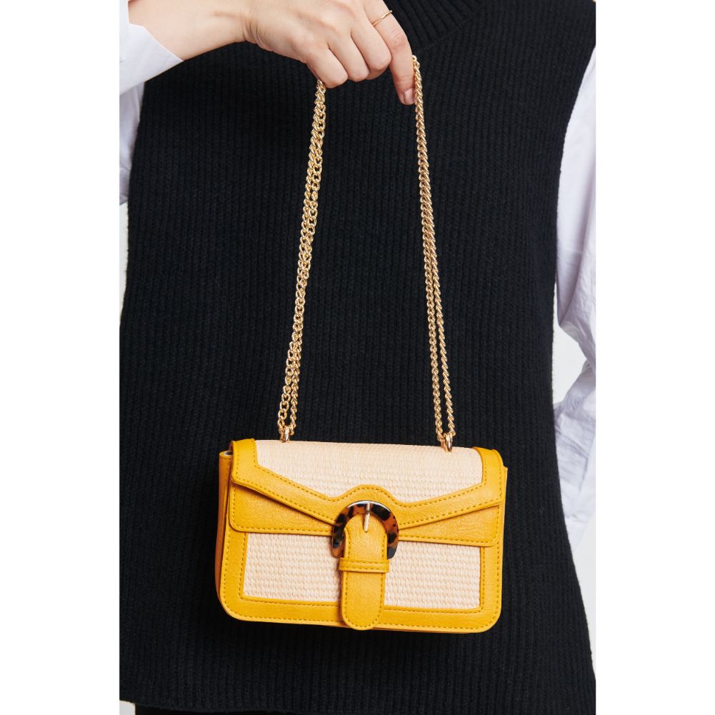 Woman wearing Mustard Moda Luxe Macie Crossbody 842017131939 View 4 | Mustard