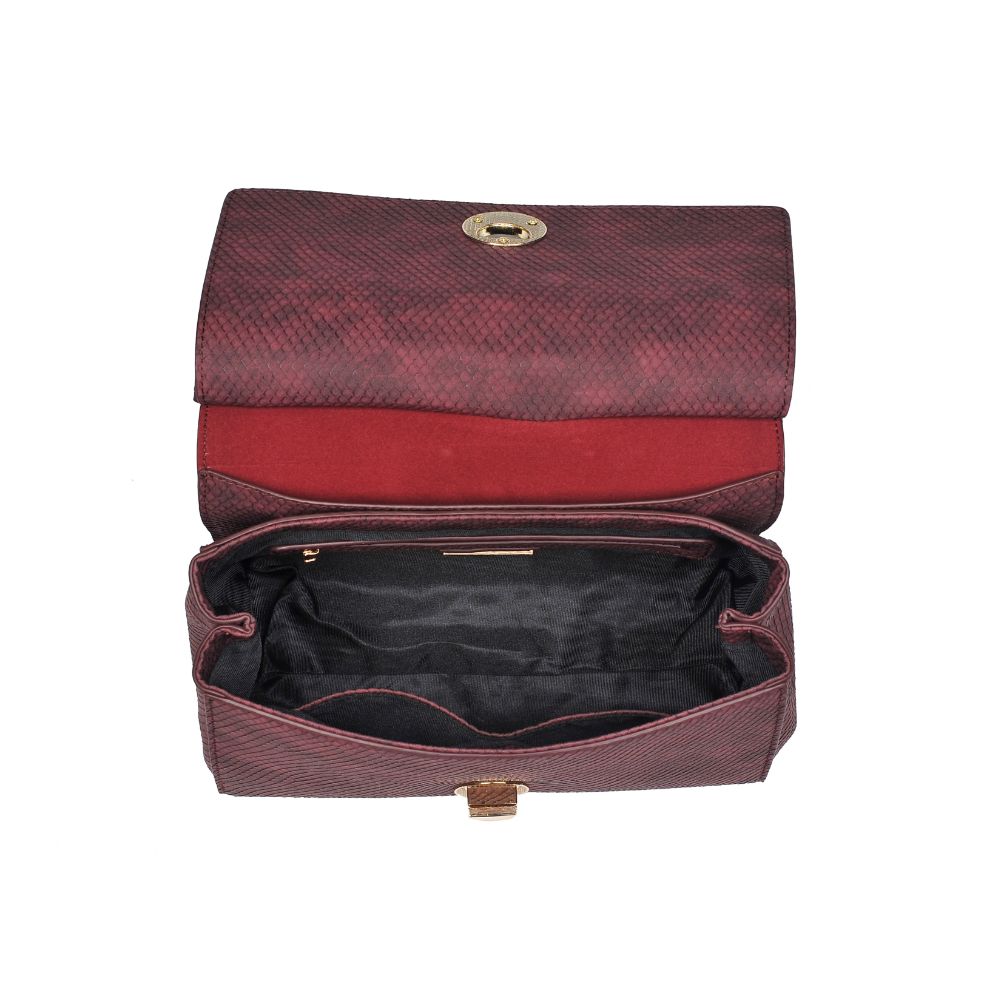 Product Image of Moda Luxe Camila Snake Satchel 842017121633 View 8 | Oxblood