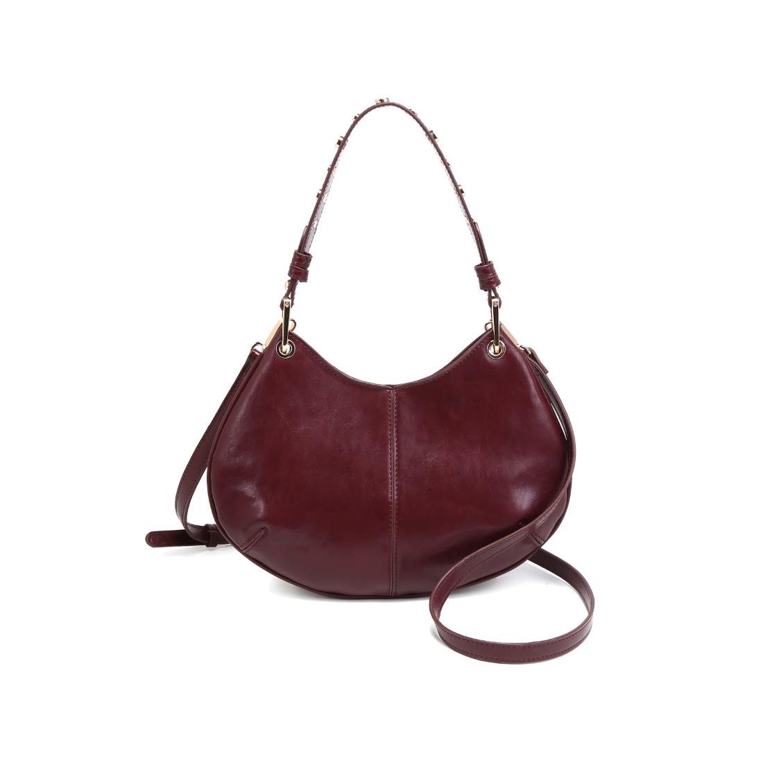 Woman wearing Wine Moda Luxe Nova Crossbody 842017139645 View 5 | Wine