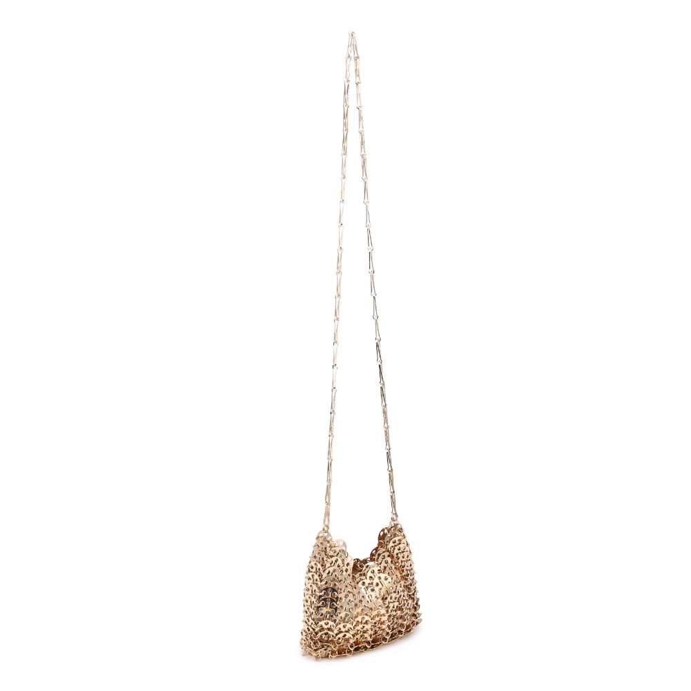 Woman wearing Gold Moda Luxe Gwen Evening Bag 842017133407 View 6 | Gold