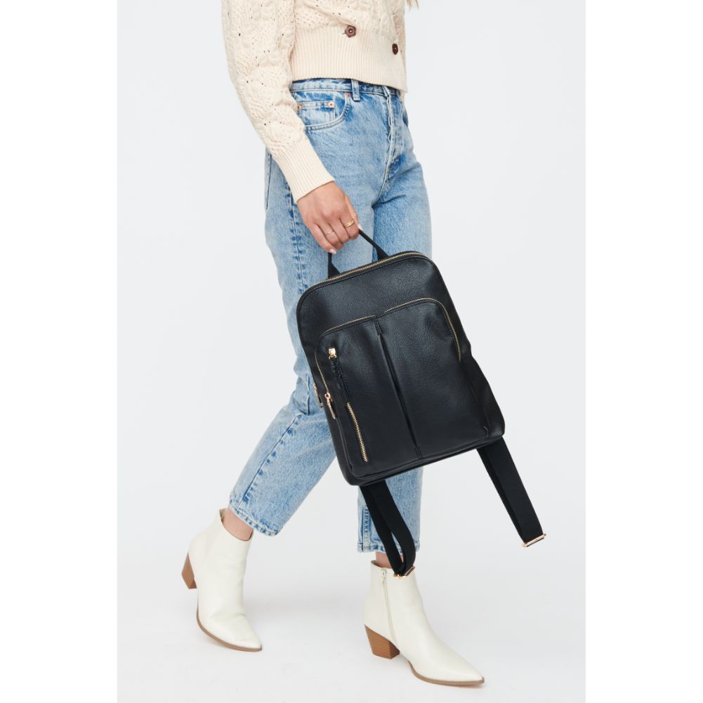 Woman wearing Black Moda Luxe Lily Backpack 842017130314 View 4 | Black