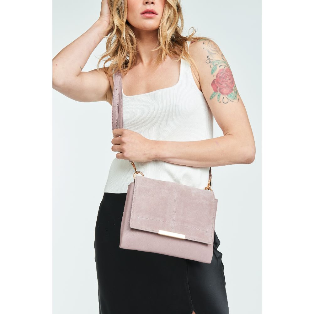 Woman wearing Mauve Moda Luxe Alexis Crossbody 842017121756 View 1 | Mauve