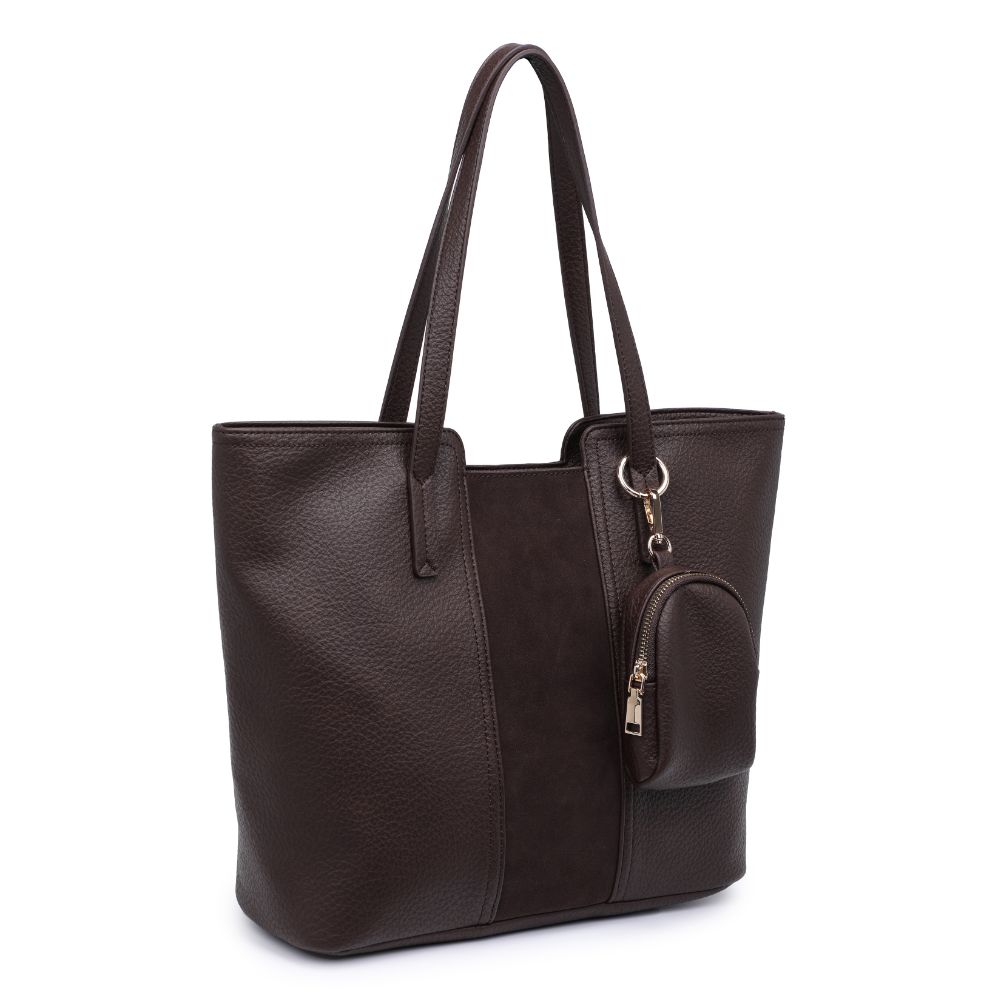 Woman wearing Espresso Moda Luxe Millie Tote 842017128687 View 6 | Espresso