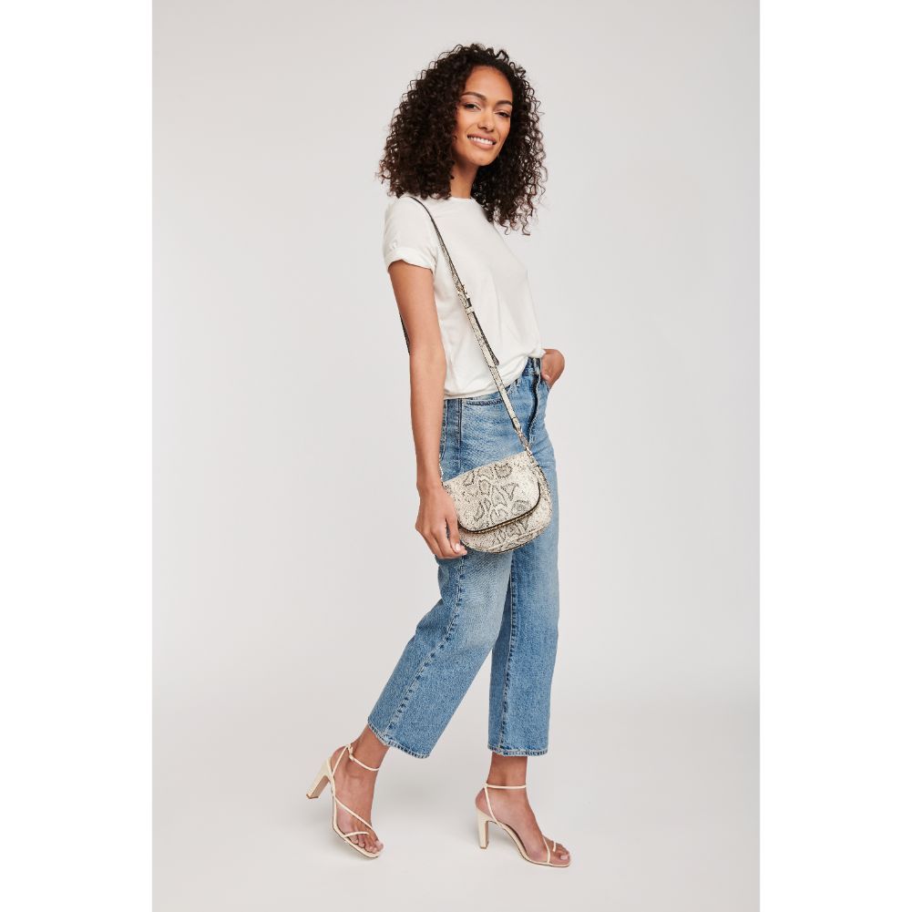 Woman wearing Black White Moda Luxe Diva Crossbody 842017127512 View 4 | Black White