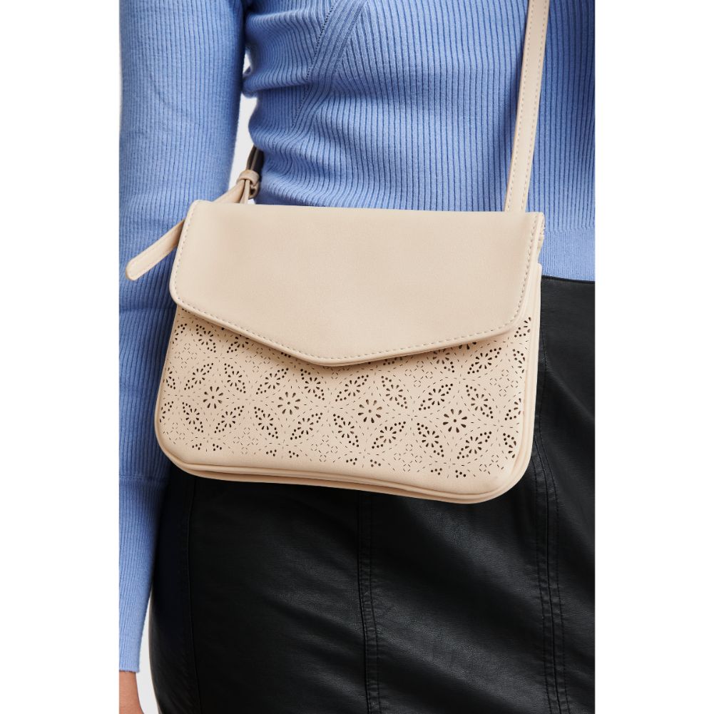 Woman wearing Ivory Moda Luxe Tate-Perf Crossbody 842017121398 View 2 | Ivory