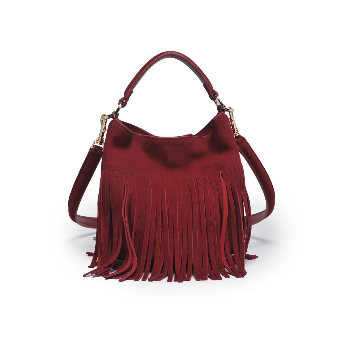 Woman wearing Red Moda Luxe Faith Crossbody 842017139065 View 7 | Red